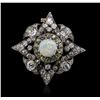 Image 2 : 14KT Two-Tone Gold 1.87ct Opal and Diamond Brooch