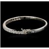 Image 2 : 14KT White Gold 3.16ctw Diamond Bangle Bracelet
