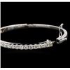 Image 3 : 14KT White Gold 3.16ctw Diamond Bangle Bracelet