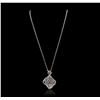 Image 2 : 14KT White Gold 1.20ctw Diamond Pendant With Chain