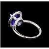 Image 3 : 3.90ct Tanzanite and Diamond Ring - Platinum