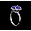 Image 4 : 3.90ct Tanzanite and Diamond Ring - Platinum