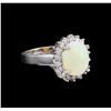 Image 1 : 2.31ct Opal and Diamond Ring - 14KT White Gold