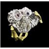 Image 3 : 24.78ctw White Topaz, Ruby and Sapphire Ring - 18KT Two-Tone Gold