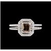 Image 2 : 0.81ct Fancy Brown Diamond Ring - 14KT White Gold