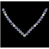 Image 1 : 14KT White Gold 11.52ctw Tanzanite and Diamond Necklace