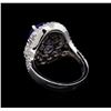 Image 3 : 3.98ct Tanzanite and Diamond Ring - 14KT White Gold