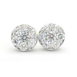 1.00ctw Diamond Earrings - 14KT White Gold