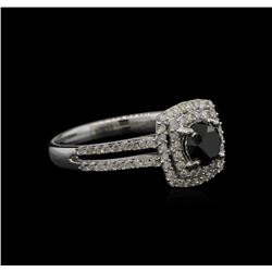 1.39ctw Black Diamond Ring - 14KT White Gold