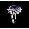 Image 4 : 2.88ct Tanzanite and Diamond Ring - 14KT White Gold