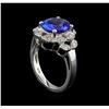 Image 4 : 3.46ct Tanzanite and Diamond Ring - 14KT White Gold