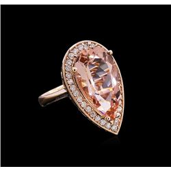 8.46ct Morganite and Diamond Ring - 14KT Rose Gold