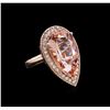 Image 1 : 8.46ct Morganite and Diamond Ring - 14KT Rose Gold