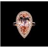 Image 2 : 8.46ct Morganite and Diamond Ring - 14KT Rose Gold