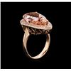 Image 4 : 8.46ct Morganite and Diamond Ring - 14KT Rose Gold