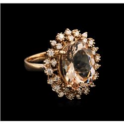 8.58ct Morganite and Diamond Ring - 14KT Rose Gold