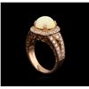 Image 4 : 3.20ct Opal and Diamond Ring - 14KT Rose Gold