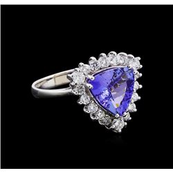 2.32ct Tanzanite and Diamond Ring - 14KT White Gold