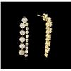 Image 2 : 3.34ctw Diamond Dangle Earrings - 14KT Yellow Gold