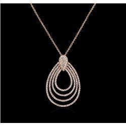 0.96ctw Diamond Pendant With Chain - 14KT Rose Gold