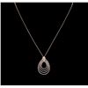 Image 2 : 0.96ctw Diamond Pendant With Chain - 14KT Rose Gold