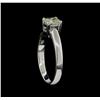 Image 4 : 0.70ct Light Yellow Diamond Solitaire Ring - 14KT White Gold