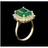 Image 3 : 4.15ct Emerald and Diamond Ring - 14KT Yellow Gold