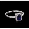 Image 1 : GIA Cert 0.97ct Sapphire and Diamond Ring - 14KT White Gold