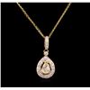 Image 1 : 1.49ctw Yellow Diamond Pendant With Chain - 14KT White Gold