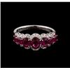 Image 2 : 2.21ctw Ruby and Diamond Ring - 18KT White Gold