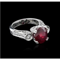 18KT White Gold 5.27ct Ruby and Diamond Ring