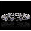 Image 3 : 14KT Two-Tone Gold 5.07ctw Tanzanite and Diamond Bracelet