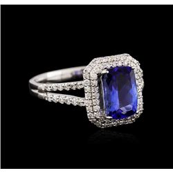 14KT White Gold 1.76ct Tanzanite and Diamond Ring