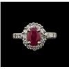 Image 2 : 1.78ct Ruby and Diamond Ring - 14KT White Gold