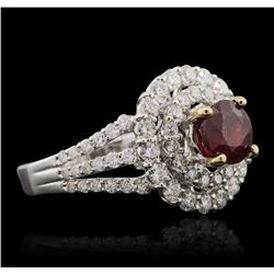 18KT White Gold 1.43ct Ruby and Diamond Ring