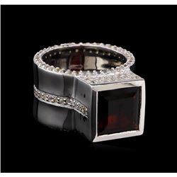 Crayola 4.20ct Garnet and White Sapphire Ring - .925 Silver