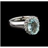 Image 1 : 2.8ct Aquamarine and Diamond Ring - 14KT White Gold