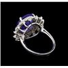 Image 3 : 7.40ct Tanzanite and Diamond Ring - 14KT White Gold