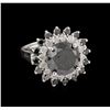 Image 1 : 7.64ctw Black Diamond Ring - 14KT White Gold