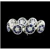 Image 3 : 14KT White Gold 21.00ctw Sapphire and Diamond Bracelet