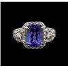 Image 2 : 14KT White Gold 2.98ct Tanzanite and Diamond Ring