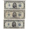 1934 $5 Silver Certificate Currency Lot of 3
