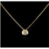 Image 1 : 14KT Yellow Gold 0.65ct Diamond Pendant With Chain