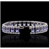 Image 3 : 14KT White Gold 19.75ctw Tanzanite and Diamond Bracelet