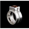 Image 4 : Crayola 3.50ct Citrine and White Sapphire Ring - .925 Silver