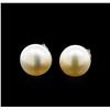 Fresh Water Pearl Earrings - 14KT White Gold