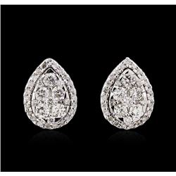 0.95ctw Diamond Earrings - 14KT White Gold