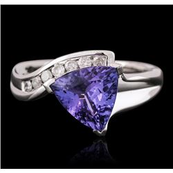 14KT White Gold 2.23ct Tanzanite and Diamond Ring