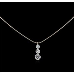 1.84ctw Diamond Pendant With Chain - 14KT White Gold