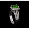 Image 4 : 1.91ct Tsavorite and Diamond Ring - 14KT White Gold
